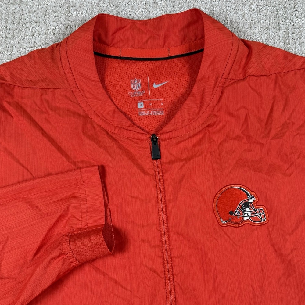 Nike Men's Medium Cleveland Browns On Field Orange 1/4 Zip Pullover Windbreaker